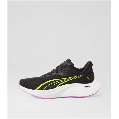 Puma Electrify Nitro 4 Wn W Pm Black Yellow Alert Textile Black Yellow Alert Sneakers Womens Shoes Casual Active Sneakers