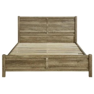 Queen Size Bed Frame Natural Wood like MDF in Oak Colour