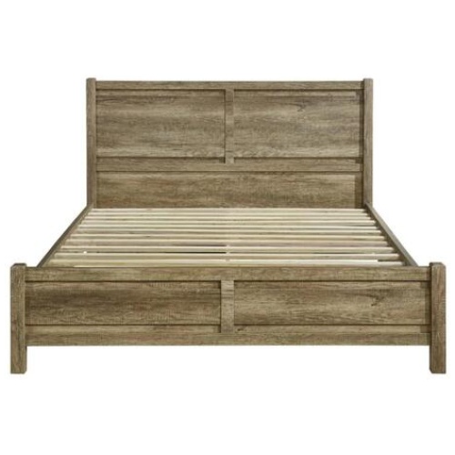Queen Size Bed Frame Natural Wood like MDF in Oak Colour