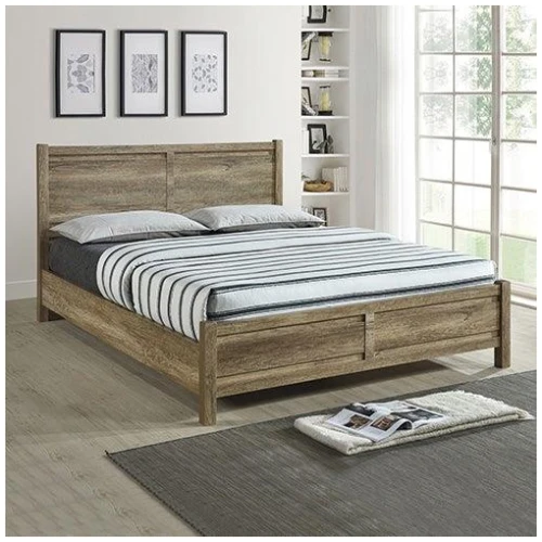 Queen Size Bed Frame Natural Wood like MDF in Oak Colour