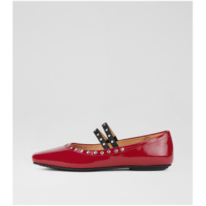 Rollie Ballet Mary Jane Stud Rl Merlot Patent Leather Merlot Shoes Womens Shoes Casual Flat Shoes