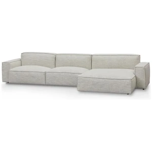 Roshil Right Chaise Fabric Sofa - Fog Grey by Interior Secrets - AfterPay Available