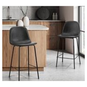 Set Of 2 Forrest Bar Stools Black