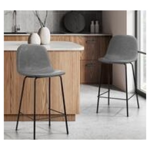 Set Of 2 Forrest Bar Stools Grey