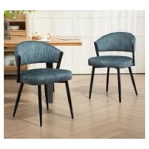 Set Of 2 Francie Velvet Dining Chairs Blue