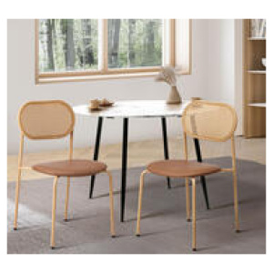 Set Of 2 Kayla Dining Chairs Neutral