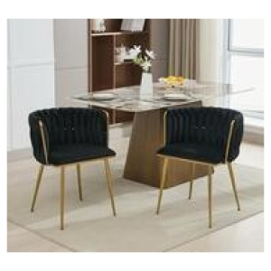 Set Of 2 Selene Dining Chairs Black