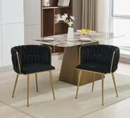 Set Of 2 Selene Dining Chairs Black