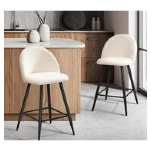Set Of 2 Sevinc Bar Stools White