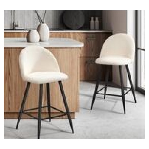 Set Of 2 Sevinc Bar Stools White