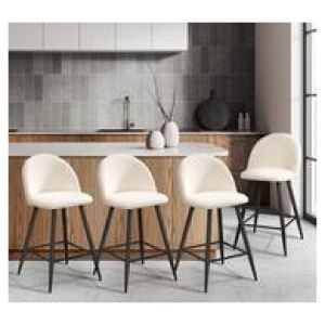 Set Of 4 Sevinc Bar Stools White