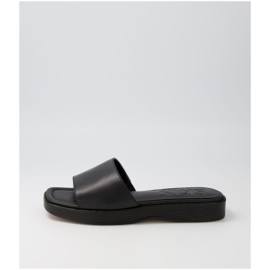 Skin Jamaica Sn Black Leather Black Sandals Womens Shoes Casual Sandals Flat Sandals