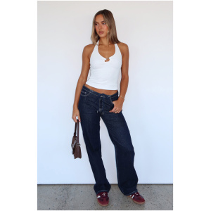 Skylar Low Rise Straight Leg Jeans Dark Indigo