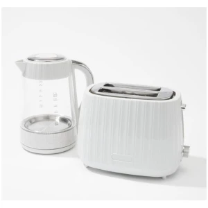 Smith + Nobel 1.7L Glass Kettle & 2 Slice Toaster Pack HBP229-728