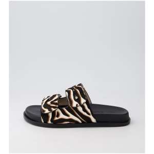 Sol Sana Versus Footbed Ss Zebra Leather Zebra Sandals Womens Shoes Casual Sandals Flat Sandals