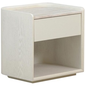 Sorell 50cm Travertine Bedside Table - Ivory Oat by Interior Secrets - AfterPay Available