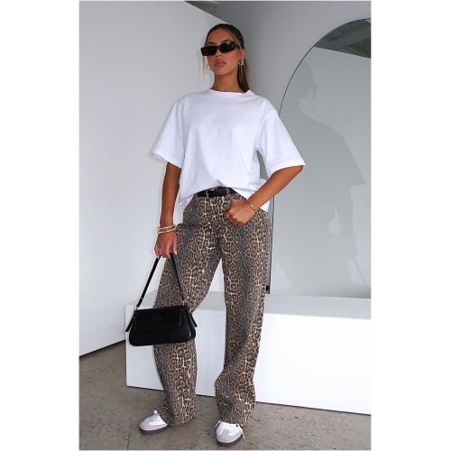 Stella Low Rise Wide Leg Jeans Leopard