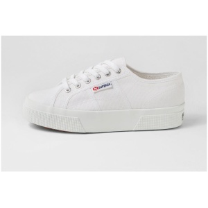 Superga 2740 Platform S9 White Canvas White Sneakers Womens Shoes Casual Casual Sneakers