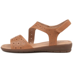 Supersoft Flander2 Su Dk Tan Leather Dk Tan Sandals Womens Shoes Sandals Flat Sandals
