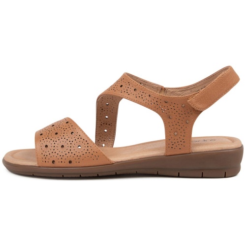 Supersoft Flander2 Su Dk Tan Leather Dk Tan Sandals Womens Shoes Sandals Flat Sandals