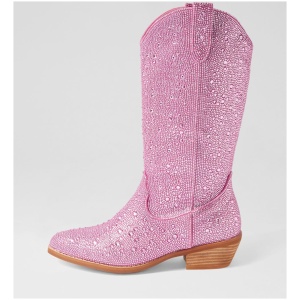 Therapy Majesty Th Pink Sparkle Microsuede Pink Sparkle Boots Womens Shoes Casual Calf Boots