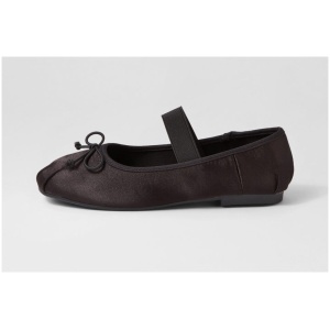 Therapy Mystic Th Black Satin Black Shoes Womens Shoes Casual Flat Shoes