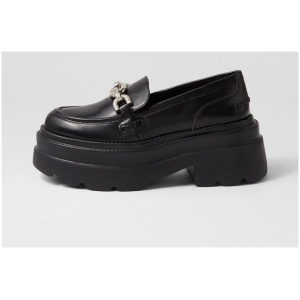 Therapy Rebel Th Black Smooth Black Shoes Womens Shoes Casual Heeled Shoes