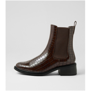 Therapy Stable Th Choc Croc Smooth Choc Boots Womens Shoes Dress Casual Ankle Boots