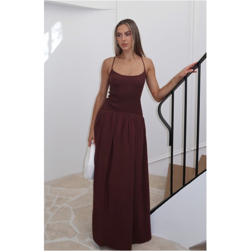 Too Many Questions Maxi Dress Chocolate