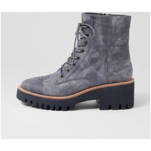 Top End Dailay To Washed Denim Leather Washed Denim Boots Womens Shoes Casual Ankle Boots