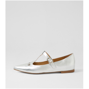Top End Yulias To Silver Leather Silver Shoes Womens Shoes Casual Flat Shoes