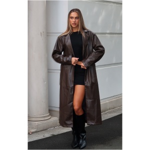 Two Timer PU Coat Chocolate