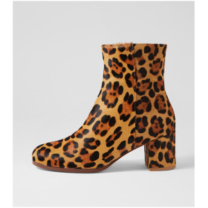 Walnut Luna Boot Wa Tan Leopard Leather Tan Leopard Boots Womens Shoes Casual Ankle Boots