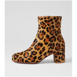 Walnut Luna Boot Wa Tan Leopard Leather Tan Leopard Boots Womens Shoes Casual Ankle Boots