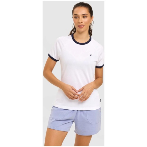 Women's Hazel Ringer Tee - WHITE - WHITE