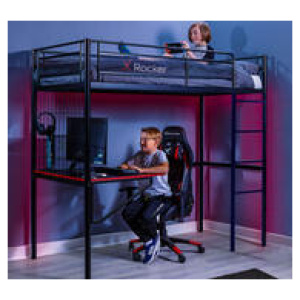 X Rocker Icarus High-Sleeper Gaming Bunk Bed With Desk Black
