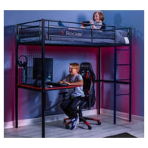 X Rocker Icarus High-Sleeper Gaming Bunk Bed With Desk Black