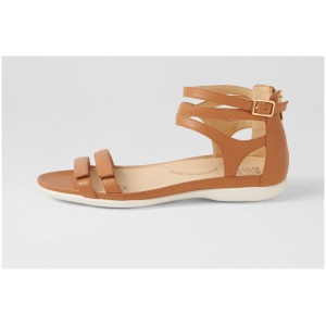 Ziera Bethie W Zr Dk Tan Leather Dk Tan Sandals Womens Shoes Casual Sandals Flat Sandals