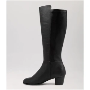 Ziera Gentrys W Zr Black Leather Stretch Smooth Black Boots Womens Shoes Casual Long Boots