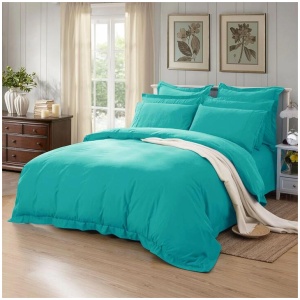 1000TC Tailored King Size Teal Duvet Quilt Cover Set