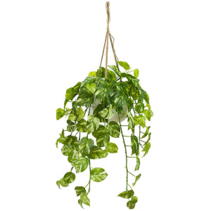 110Cm Marble Pothos Hanging Artificial Plant Green