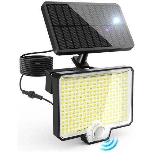 294 LED Solar Light Motion Sensor 6500K Black Outdoor Security Wall Flood Lamp