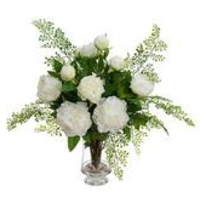 65Cm Peony Artificial Plant White Large