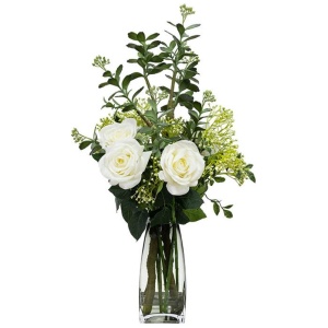 70Cm Rose Artificial Artificial Plant White Medium