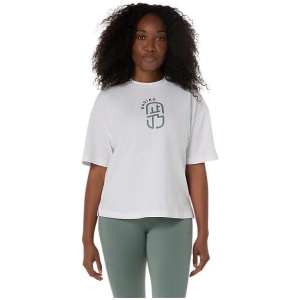ASICS Women's Nagino Relaxed Graphic Tee - Brilliant White L