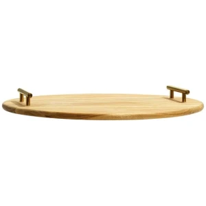 Acacia Round Serving Board with Handles Size 50cm by Alex Liddy