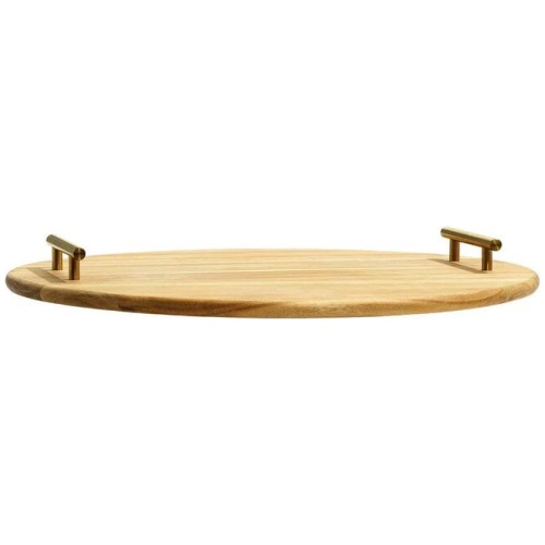 Acacia Round Serving Board with Handles Size 50cm by Alex Liddy