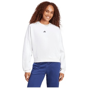 Adidas Essentials Small Logo FeelCozy Sweatshirt Womens - White/Black - XS