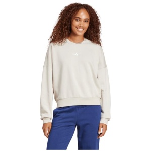 Adidas Womens Essentials Small Logo Feel Cozy Sweatshirt - Beige/White - XS