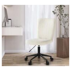 Alaina & Black Boucle Office Chair White